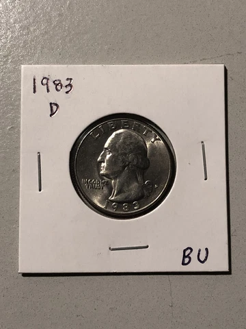 1983 D Washington Quarter BU Tough Date Cover
