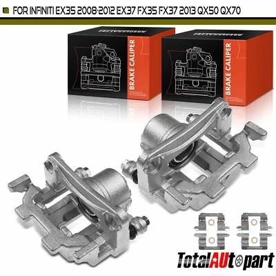 2Pcs Disc Brake Caliper with Bracket for Infiniti EX35 QX70 Rear Left & Right - Image 1 of 4