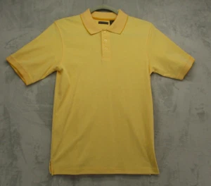 Knightsbridge Polo Shirt Men's Small Yellow with Geometric Pattern Cotton Blend - Picture 1 of 13