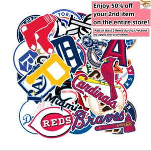 30pcs Waterproof Vinyl Stickers MLB All 30 Teams LOGO Baseball Luggage Phone Car - Picture 1 of 5