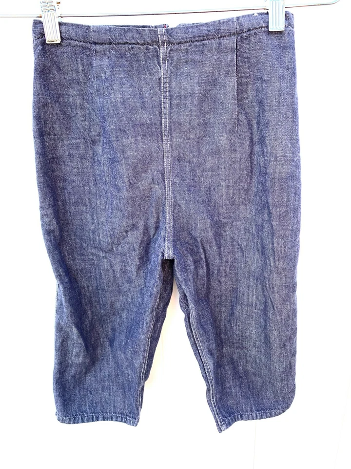 Empujadores de pedales XS de algodón oscuro denim cintura alta cremallera trasera de los años 40 y 50 para mujer Foto 1 de 4