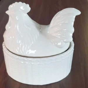 Martha Stewart Gallo Esculpido Cubierto Panadero 6 pulgadas Gres Microondas Horno Seguro - Imagen 1 de 5
