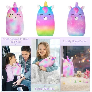 Unicorn Kid Stuffed Plush Seat Belt Pillow Head Support Car Seat Belt Pad UK - Picture 1 of 28