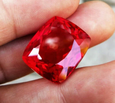 14x12mm. 13.60Cts. CUSHION BLOOD RED RUBY CORUNDUM GEMs EXCELLENT CUT! - Image 1 of 4