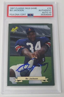 Bo Jackson ROYALS Signed Autograph 1987 Classic Green Rookie Card 15 PSA 10 Auto - Image 1 of 4