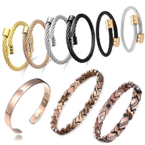 Women Therapeutic Power Magnetic Bracelet Therapy Arthritis Jewelry Mother's Day - Picture 1 of 51