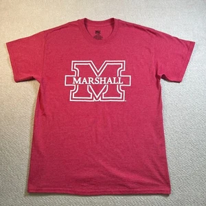 Marshall Thundering Herd T-Shirt Mens Large Heather Red Crew Neck Short Sleeve - Picture 1 of 7