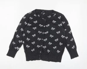 Hobbs Women's Grey Animal Print Cardigan Size 10 - Picture 1 of 12