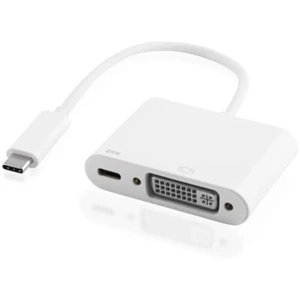 Adapter Kabel USB-C Stecker auf DVI-I 24+5 Dual-Link & USB-C Buchse Kupplung - Bild 1 von 2