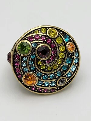 Heidi Daus Timing Is Everything Colorful Crystal Chunky Ring Size 8 - Image 1 of 4