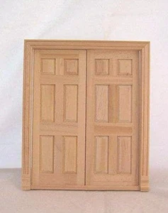 Door Double Interior #6026 Dollhouse miniature wooden 1/12 scale Houseworks - Picture 1 of 2