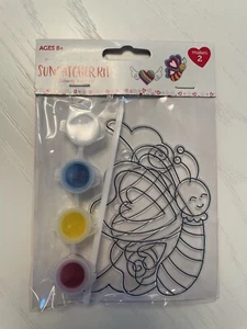 NIP Kids 8+ Suncatcher Kit Painting Makes 2 Butterfly & Heart Valentines Paint - Picture 1 of 4