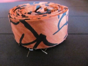 Quilt Binding 10 yards Batik Black Rust  Die Cut Handmade Quilting cotton #427 - Picture 1 of 1
