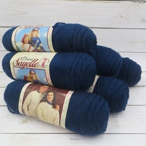 6 Skeins Dawn Sayelle Yarn Night Sky Blue Bounce Back Worsted Acrylic 4 ply - Picture 1 of 7