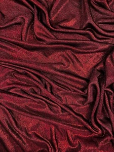 2M Black Red Melange Foil Slinky Jersey Dressmaking Eveningwear Fabric - Picture 1 of 3