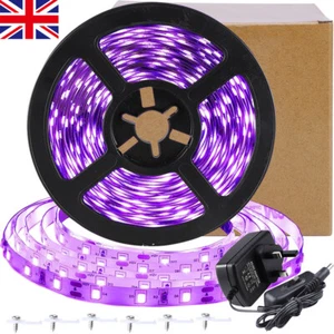 LED UV Black Light Strip Kit 300-720LEDs 5M12M Blacklight Ultraviolet Lamp Party - Picture 1 of 21