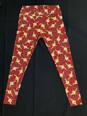 Leggings Lularoe Rojo Cupido Día de San Valentín Talla Alta y Curvilínea Ángeles Corazones de Amor Foto 1 de 4