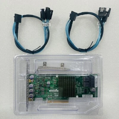 Supermicro S3008L 9300-8I 12Gbps HBA IT mode ZFS FreeNAS unRAID+2*SFF-8643 SATA - Image 1 of 4