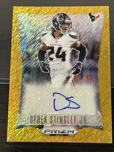 Panini Prizm Deca Derek Stingley Jr Gold Shimmer Auto 2024/10 #1 CB Texans NFL - Imagen 1 de 2