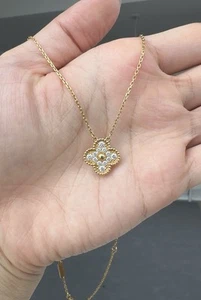 Van Cleef & Arpels Vintage Alhambra Diamond 18K Yellow Gold Pendant Necklace VCA - Picture 1 of 8