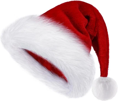 Christmas Hat, Santa Hat Holiday for Adults Unisex Comfort Extra Thick - Image 1 of 3