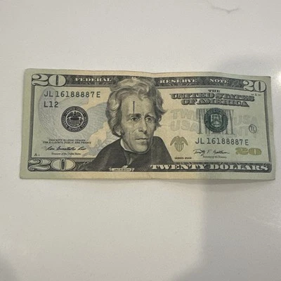 $20 (TWENTY) Dollar Fancy QUAD 8's Serial Number 88883150 - Image 1 of 3