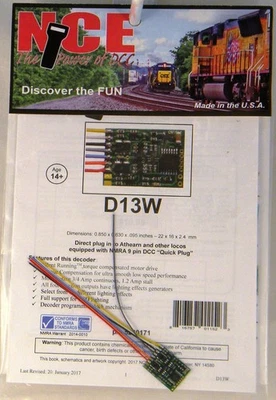 NEW HO Scale NCE 171 D13W Wired Decoder .75a/1.2a Stall - Image 1 of 2