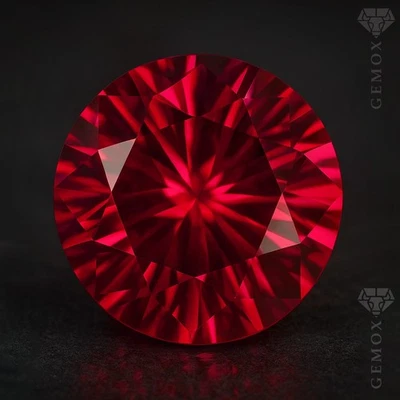 Ruby Loose Gemstone Genuine Lab-Grown Faceted Round Cut Raspberry Red Stone EU - Image 1 of 4