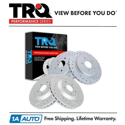 Juego de rotores de freno delanteros y traseros TRQ para Chevrolet Corvette 1997-2004 Foto 1 de 4