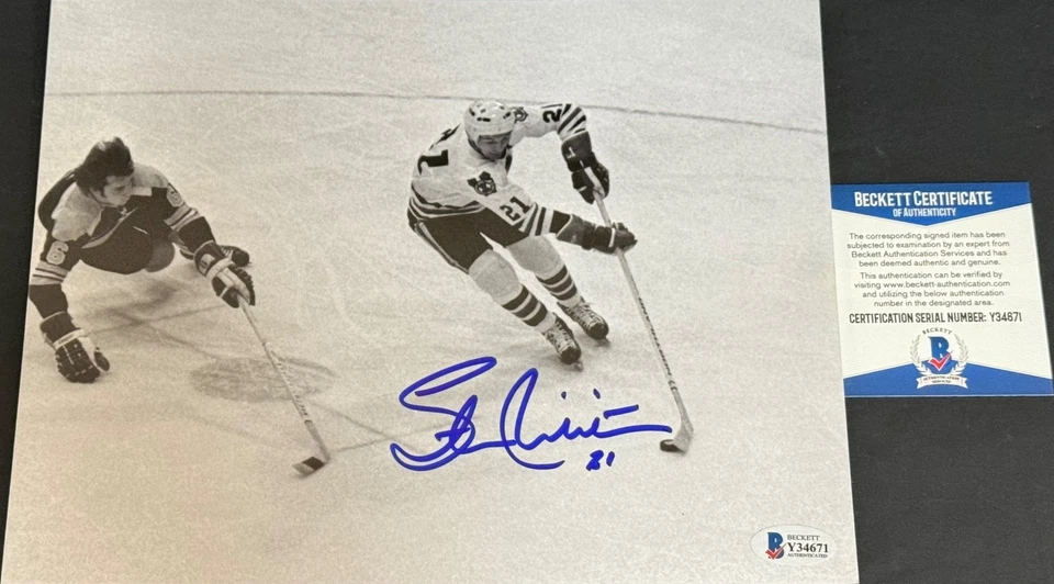 Stan Mikita Chicago Blackhawks autografiado firmado 8x10 Beckett certificado de autenticidad, Foto 1 de 1