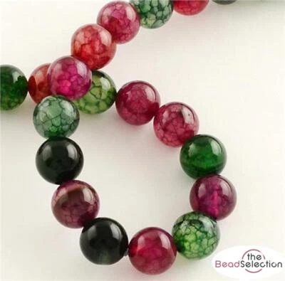 TOURMALINE GEMSTONE BEADS 10mm 20 Beads ASSORTED COLOURS JEWELLERY MAKING GS55 - Image 1 of 2