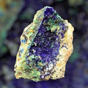 AZURITA Y MALAQUITA CRISTALIZADA Toussit MARRUECOS MINERAL COLECCION 5x4x2cm B7 - Imagen 1 de 8