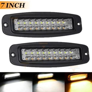 2x Montaje empotrado 7 pulgadas LED Luz de trabajo conducción antiniebla doble color blanco y ámbar para SUV - Imagen 1 de 11