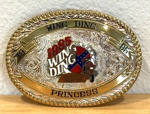 VINTAGE RARE HTF 1985 WING DING GWRRA "PRINCESS" WOMENS BIKER BELT BUCKLE - Bild 1 von 8