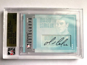 2005-06 ITG Ultimate Memorabilia Silver Mario Lemieux Autograph #30/50 ENCASED