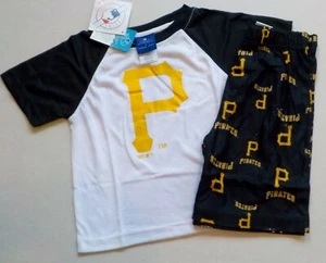 PITTSBURGH PIRATES MLB TEAM APPAREL BOYS PAJAMAS SET SHIRT SHORTS S M L XL NIP - Picture 1 of 3