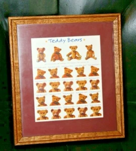 Teddy Bears Stamps US Stamp #3653-56 MNH Sheet,  Framed and Matted EUC - Picture 1 of 4