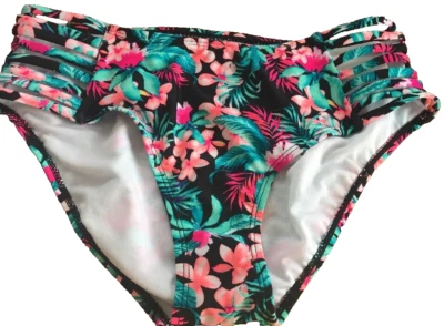 Bikini Bongo Mujer Pestaña Lateral Parte Inferior Estampado Palma Talla L Negro - Totalmente Nuevo - ENVÍO 24 HORAS Foto 1 de 4