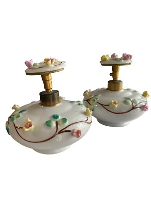 Par de botellas de perfume vintage un producto trío pintado a mano Foto 1 de 4