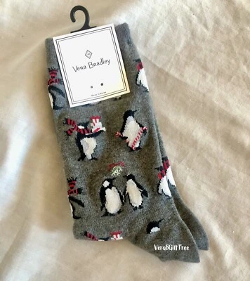 Calcetines Vera Bradley Crew HOLIDAY PENGUINS GRIS Carbón Brezo RARO Nuevos con Etiquetas Difíciles de Encontrar Foto 1 de 4