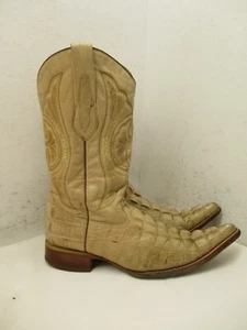 Stivali da cowboy Arango beige stampa coccodrillo a punta da uomo taglia 7 - Foto 1 di 19