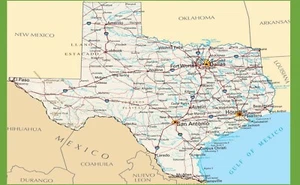 MAPA DE CARRETERAS DEL ESTADO DE TEXAS PÓSTER BRILLANTE IMAGEN BANNER FOTO TX carretera houston 3427 - Imagen 1 de 1