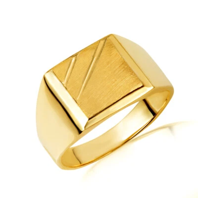 Yellow Gold Men's Modern Signet Ring - Image 1 of 2