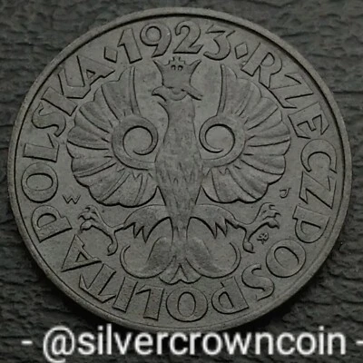 Poland WWII German Occupation Zinc 20 Groszy 1923 Struck 1941-44. Y#37. Coin.  - Image 1 of 4