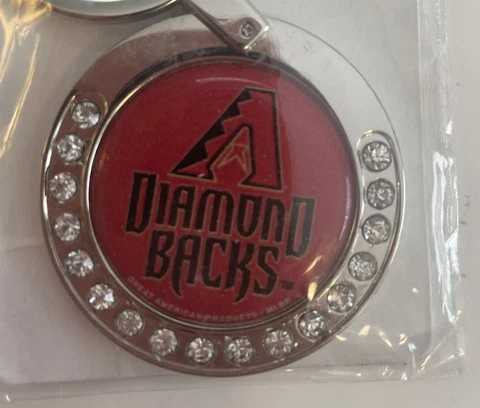Arizona Diamond Backs Bling Keychain MLB Keyring Red Licensed Sparkly Gemstones Cover