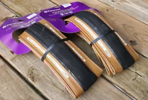 Two (2) Genuine Panaracer Gravel King TLC Smooth Tires, Black/Brown, 700x38, New - Picture 1 of 2