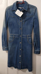 Stella McCartney womens small CLASS ITALIAN TRENCH DENIM DRESS button front - Picture 1 of 11
