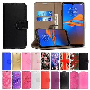 For Motorola Moto E4 E5 Play E6s G7 G8 Plus Case Leather Flip Wallet Phone Cover - Picture 1 of 21
