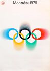 1976 Affiche olympique de Montréal, bagues olympiques, marque vintage, Rolf Harder