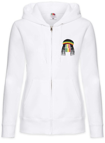 LOEWE Felpa con cappuccio donna con cerniera Iyaman I Rasta Babylon Reggae Giamaica Rastafari Africa leone